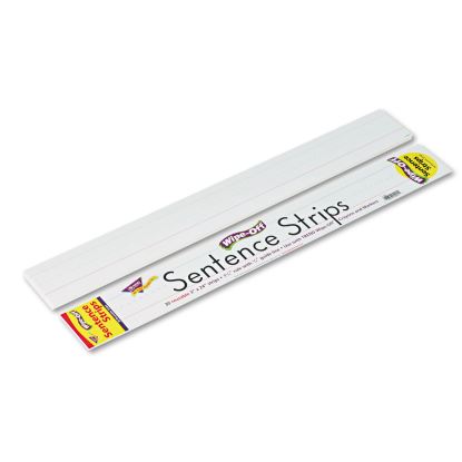 Wipe-Off Sentence Strips, 24 x 3, White, 30/Pack1