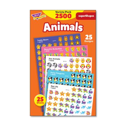 superSpots and superShapes Sticker Packs, Animal Antics, Assorted Colors, 2,500 Stickers1