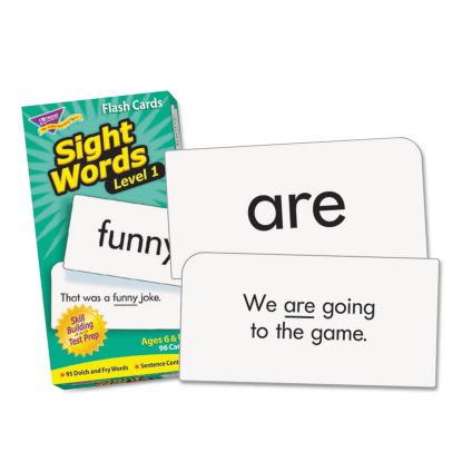 Skill Drill Flash Cards, Sight Words Set 1, 3 x 6, Black and White, 96/Set1
