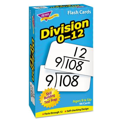 Skill Drill Flash Cards, Division, 3 x 6, Black and White, 91/Pack1