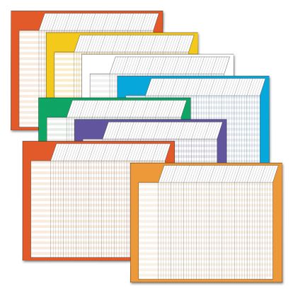 Jumbo Horizontal Incentive Chart Pack, 28 x 22, Assorted Colors with Assorted Borders, 8/Pack1