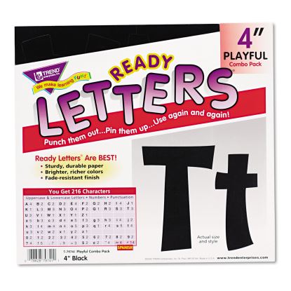Ready Letters Playful Combo Set, Black, 4"h, 216/Set1