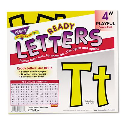 Ready Letters Playful Combo Set, Yellow, 4"h, 216/Set1