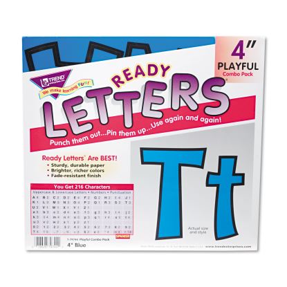 Ready Letters Playful Combo Set, Blue, 4"h, 216/Set1