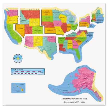 Bulletin Board Box Sets, United States Map, 46" x 24", 11 Pieces1