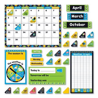 Bold Strokes Calendar Bulletin Board Set, 18.25" x 31", Assorted Colors, 106 Pieces1