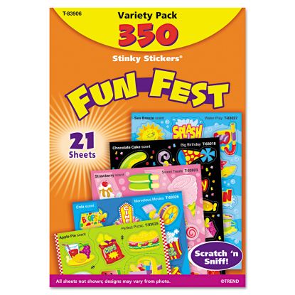 Stinky Stickers Variety Pack, Mixed Shapes, Assorted Colors, 350/Pack1