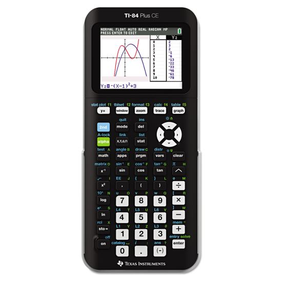 TI-84 Plus CE Programmable Color Graphing Calculator, 10-Digit LCD, Black1