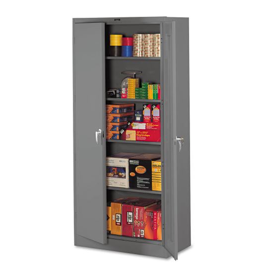 78" High Deluxe Steel Storage Cabinet, 36w x 24d x 78h, Medium Gray1