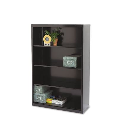 Metal Bookcase, Four-Shelf, 34.5w x 13.5d x 52.5h, Black1