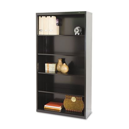 Metal Bookcase, Five-Shelf, 34.5w x 13.5d x 66h, Black1