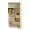 Metal Bookcase, Five-Shelf, 34.5w x 13.5d x 66h, Putty1