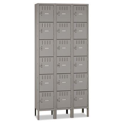 Box Compartments with Legs, Triple Stack, 36w x 18d x 78h, Medium Gray1