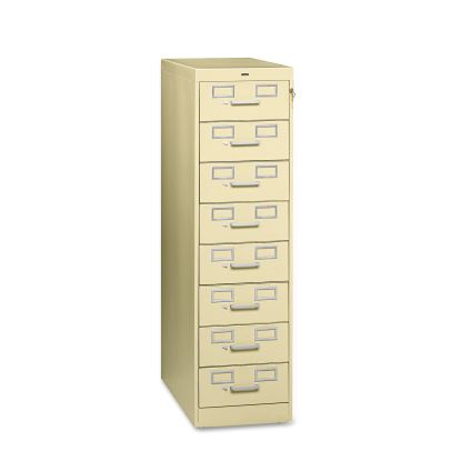 Eight-Drawer Multimedia/Card File Cabinet, Putty, 15" x 28.5" x 52"1
