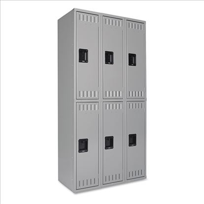 Double Tier Locker, Triple Stack, 36w x 18d x 72h, Medium Gray1