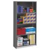 Closed Commercial Steel Shelving, Four-Shelf, 36w x 12d x 75h, Medium Gray1