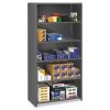 Closed Commercial Steel Shelving, Six-Shelf, 36w x 18d x 75h, Medium Gray1