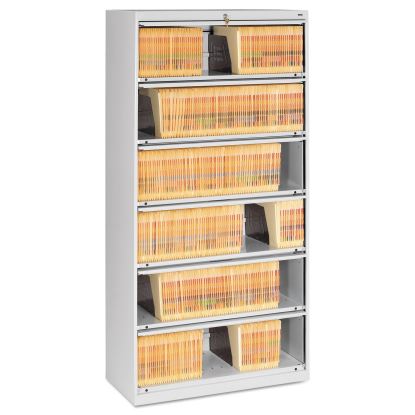 Fixed Shelf Enclosed-Format Lateral File for End-Tab Folders, 6 Legal/Letter File Shelves, Light Gray, 36" x 16.5" x 75.25"1