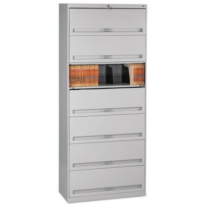 Fixed Shelf Enclosed-Format Lateral File for End-Tab Folders, 7 Legal/Letter File Shelves, Light Gray, 36" x 16.5" x 87"1