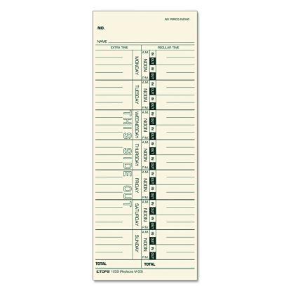 Time Clock Cards, Replacement for M-33, One Side, 3.5 x 9, 500/Box1