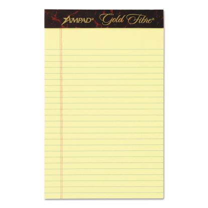 Gold Fibre Quality Writing Pads, Medium/College Rule, 50 Canary-Yellow 5 x 8 Sheets, Dozen1