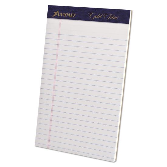 Gold Fibre Writing Pads, Narrow Rule, 50 White 5 x 8 Sheets, 4/Pack1