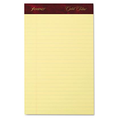 Gold Fibre Writing Pads, Narrow Rule, 50 Canary-Yellow 5 x 8 Sheets, 4/Pack1