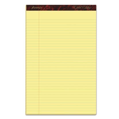Gold Fibre Quality Writing Pads, Wide/Legal Rule, 50 Canary-Yellow 8.5 x 14 Sheets, Dozen1