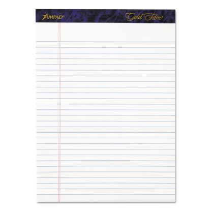 Gold Fibre Writing Pads, Wide/Legal Rule, 50 White 8.5 x 11.75 Sheets, 4/Pack1