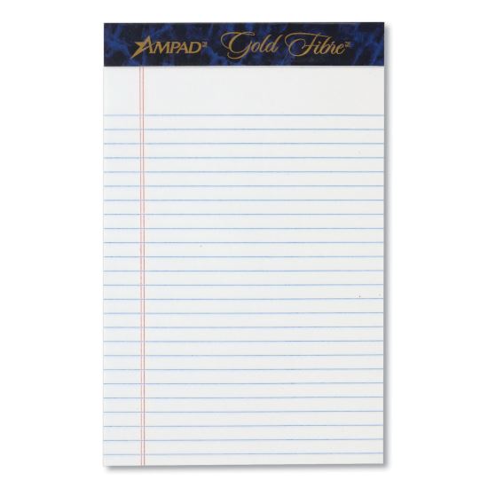 Ruled Writing Pad, Wide/Legal Rule, 50 White 5 x 8 Sheets, Dozen1