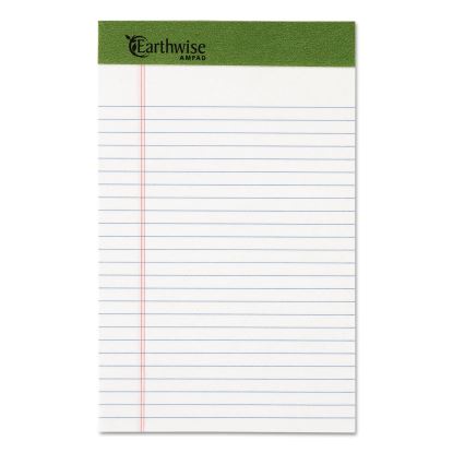 Earthwise by Ampad Recycled Writing Pad, Narrow Rule, Politex Green Headband, 50 White 5 x 8 Sheets, Dozen1