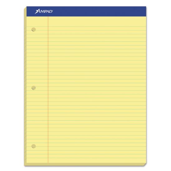 Double Sheet Pads, Medium/College Rule, 100 Canary-Yellow 8.5 x 11.75 Sheets1