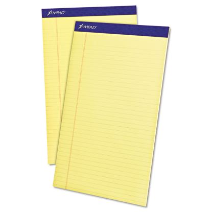 Perforated Writing Pads, Wide/Legal Rule, 50 Canary-Yellow 8.5 x 14 Sheets, Dozen1