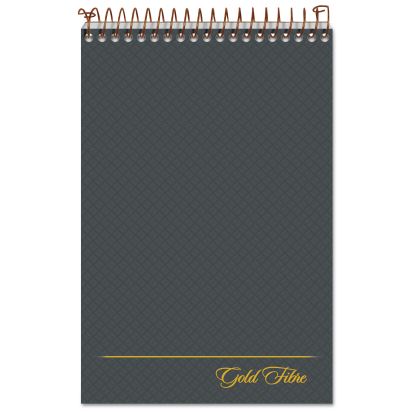 Gold Fibre Steno Pads, Gregg Rule, Designer Diamond Pattern Gray/Gold Cover, 100 White 6 x 9 Sheets1