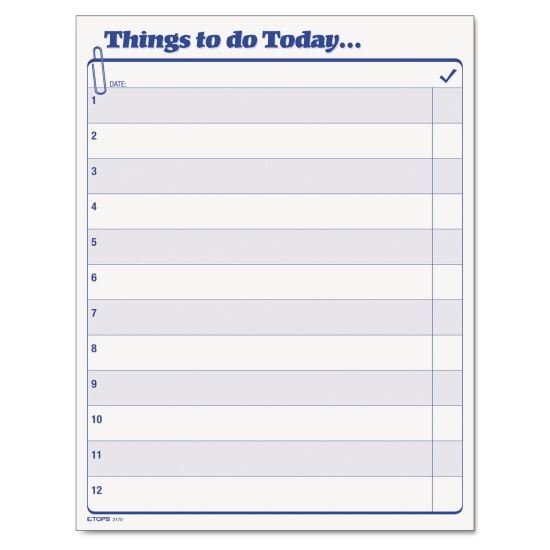 "Things To Do Today" Daily Agenda Pad, 8.5 x 11, 1/Page, 100 Forms1