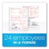 W-2 Tax Forms, Six-Part Carbonless, 5.5 x 8.5, 2/Page, (24) W-2s and (1) W-32