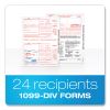 1099-Div Tax Forms, Five-Part Carbonless, 5.5 x 8, 2/Page, (24) 1099s and (1) 10962