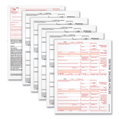 Five-Part 1099-MISC Tax Forms, 8.5 x 11, 2/Page, 50/Pack1