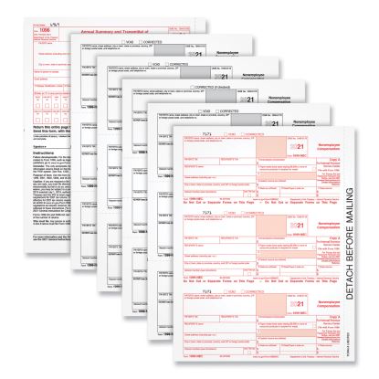 Five-Part 1099-NEC Tax Forms, 8.5 x 11, 3/Page, 50/Pack1