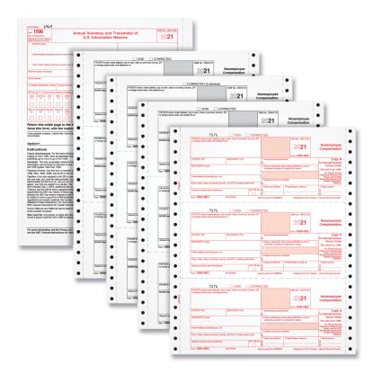 Four-Part 1099-NEC Continuous Tax Forms, 8.5 x 11, 2/Page, 24/Pack1