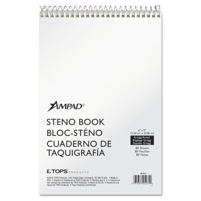 Steno Pads, Gregg Rule, Tan Cover, 80 Green-Tint 6 x 9 Sheets1