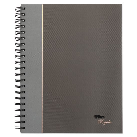 Royale Wirebound Business Notebooks, 1 Subject, Medium/College Rule, Black/Gray Cover, 8.25 x 5.88, 96 Sheets1