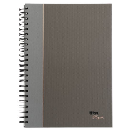 Royale Wirebound Business Notebooks, 1 Subject, Medium/College Rule, Black/Gray Cover, 11.75 x 8.25, 96 Sheets1