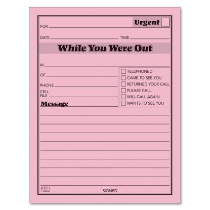 While You Were Out, One-Sided, 4.25 x 5.5, 1/Page, 50 Forms/Pad, Dozen1