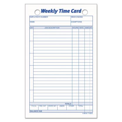 Weekly Employee Time Cards, One Side, 4.25 x 6.75, 100/Pack1