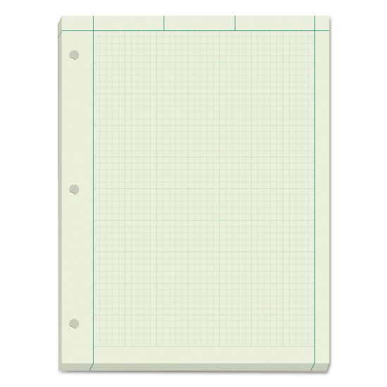 Engineering Computation Pads, Cross-Section Quadrille Rule (5 sq/in, 1 sq/in), Green Cover, 200 Green-Tint 8.5 x 11 Sheets1