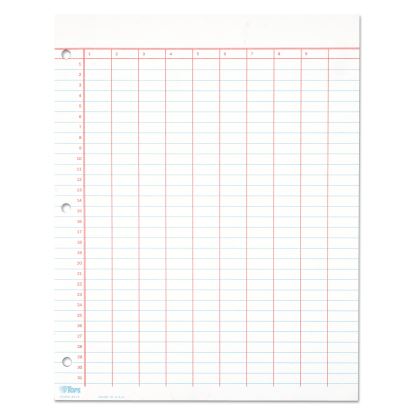 Data Pad with Numbered Column Headings, Data Chart Format, Wide/Legal Rule, 10 Columns, 50 White 8.5 x 11 Sheets1