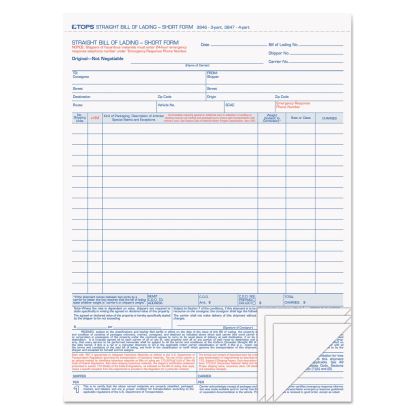 Bill of Lading,16-Line, Four-Part Carbonless, 8.5 x 11, 1/Page, 50 Forms1