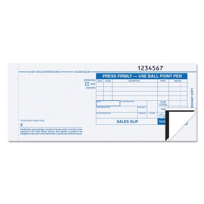 Credit Card Sales Slip, Three-Part Carbonless, 7.78 x 3.25, 1/Page, 100 Forms1