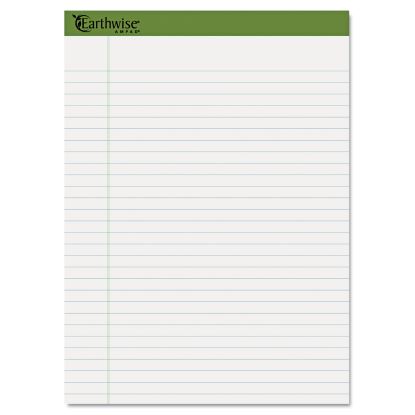 Earthwise by Ampad Recycled Writing Pad, Wide/Legal Rule, Politex Sand Headband, 40 White 8.5 x 11.75 Sheets, 4/Pack1